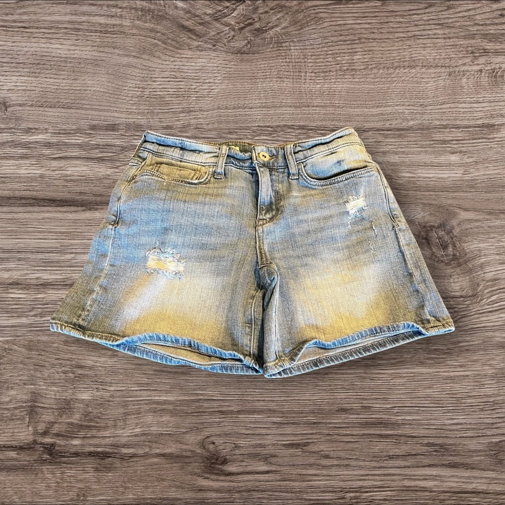 Pilcro and the letterpress Anthropologie Slim Boyfriend Denim Shorts Size 25